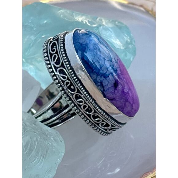 925 Sterling Rainbow Quartz Ring Size 7 - Picture 3 of 5